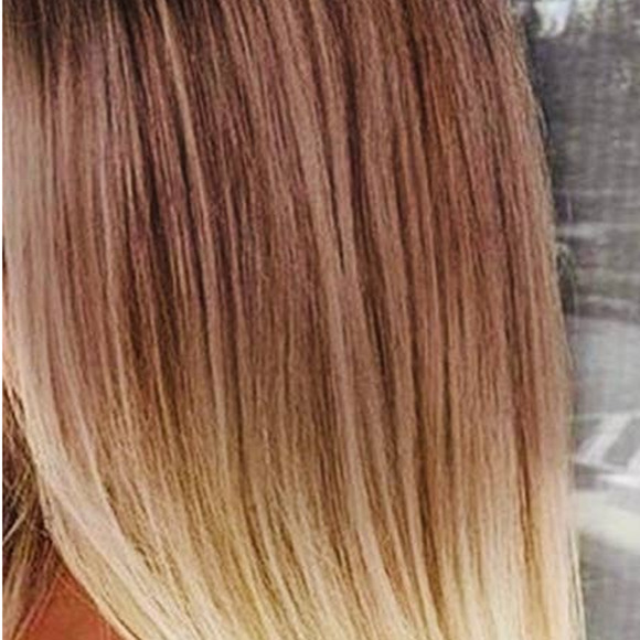 16” STRAIGHT BROWN-ASH BLONDE 7 PIECE CLIP IN EXTENTIONS - Picture 4 of 12